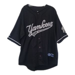 Vintage Mirage Official MLB New York Yankees Jersey Black Silver White Large